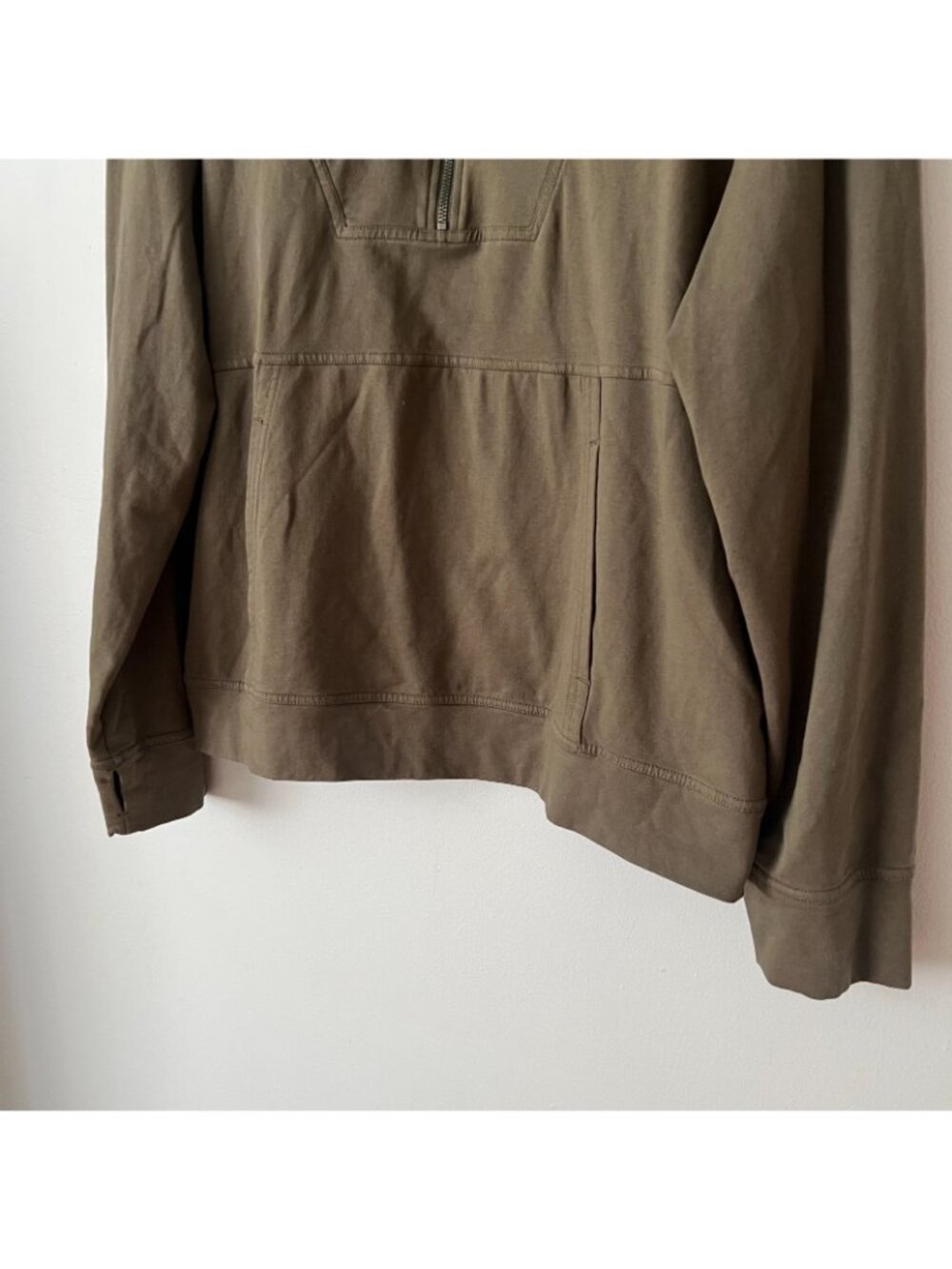 Pact Organic Cotton Studio Quarter Zip Pullover Sweatshirt Green Women's Size 2X - Picture 2 of 8